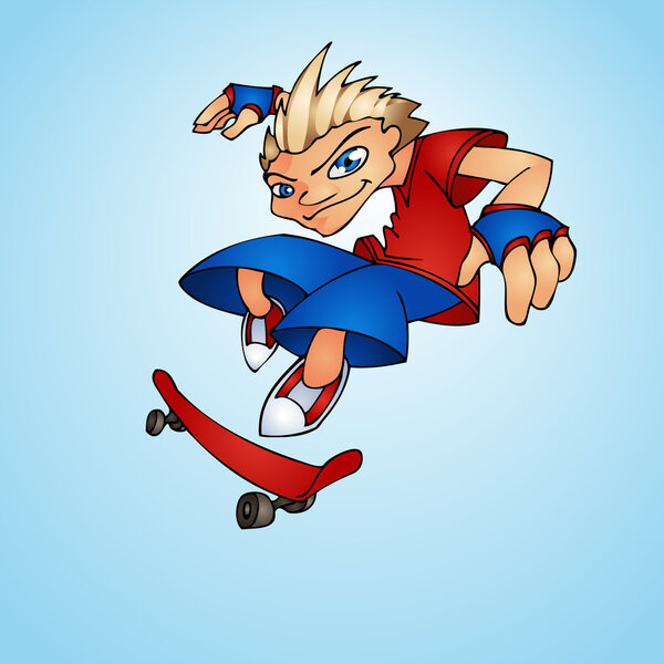 Skater boy. Vector illustration.