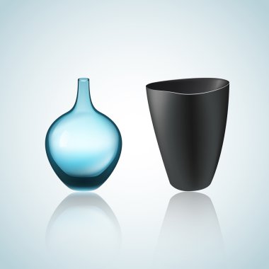 Illustration of vase and bowl clipart