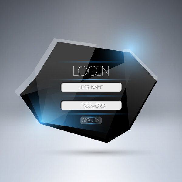 Vector modern login form ui element.