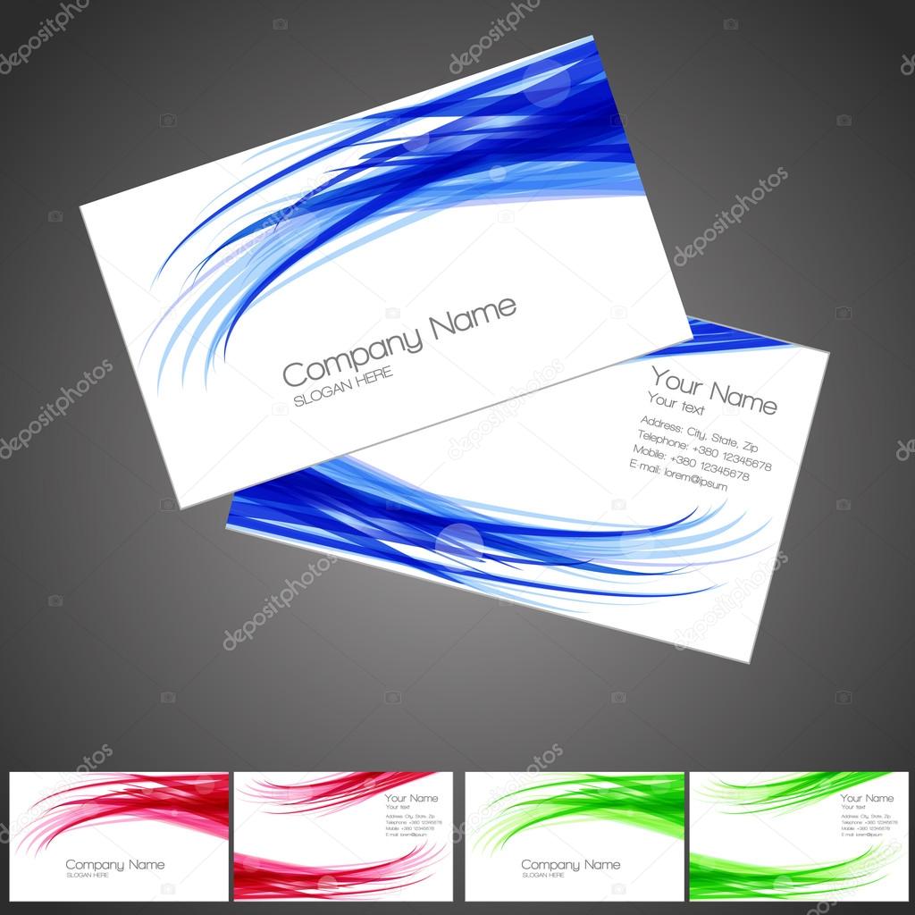 Vector three business card set, elements for design.