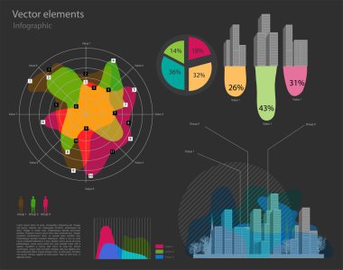 Set of infographic vector elements clipart