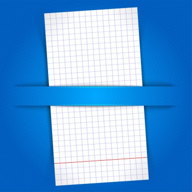 Paper sheet on blue background clipart