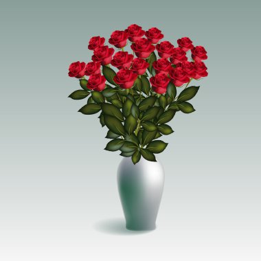 Red Roses with Vase clipart