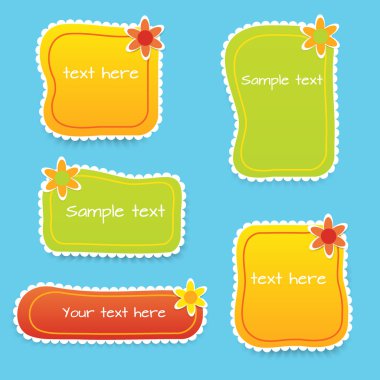 Vector set of colored floral frames clipart