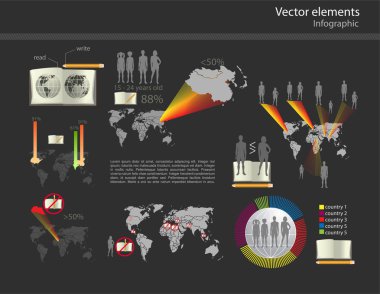 Infographic vektör öğeleri kümesi