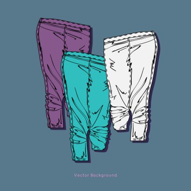 Vector background with pants. clipart