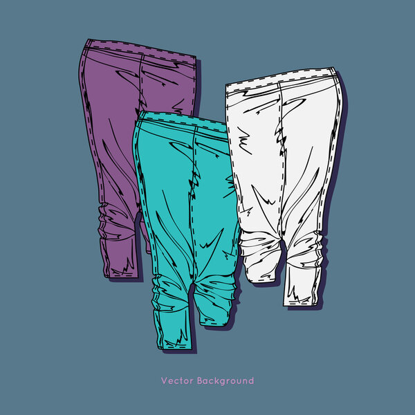 Vector background with pants.
