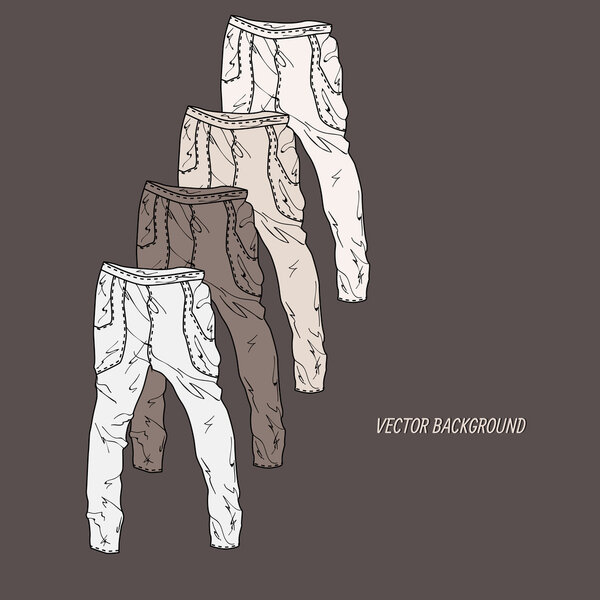 Vector background with pants.