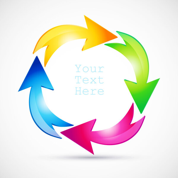 Круг векторных цветных стрелок
.