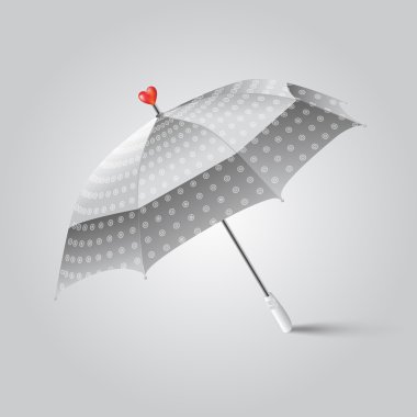 Vector illustration of a umbrella with heart. clipart