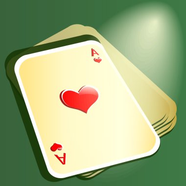 pocker kartları. Kırmızı ace. vektör çizim