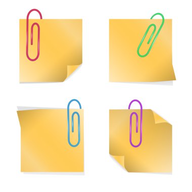 Yellow stick notes, vector design clipart