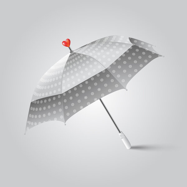 Vector illustration of a umbrella with heart.