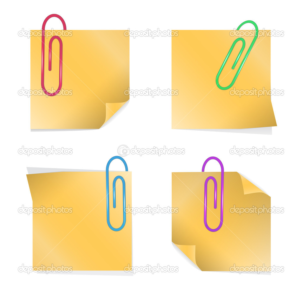 Yellow stick notes, vector design
