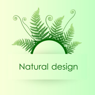 Vector green background with fern leafs clipart