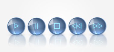 Vector set of media buttons. clipart