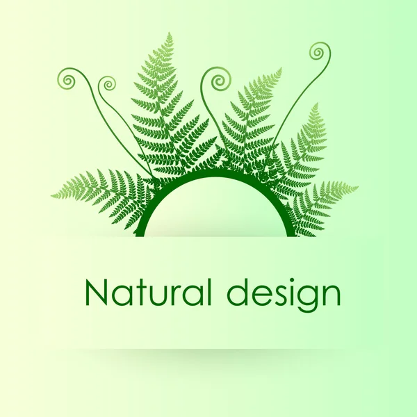 Vector Green Background Fern Leafs — Stock Vector