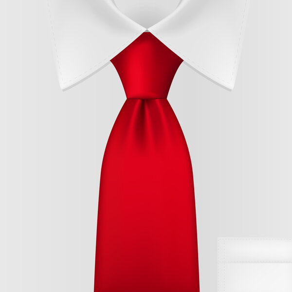 White shirt with classic collar. Vector illustration.