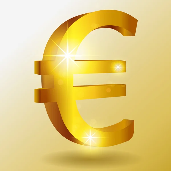Vektor Symbol Zlatého Eura — Stockový vektor