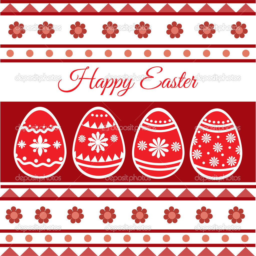 Happy Easter Card - Vector Illustration