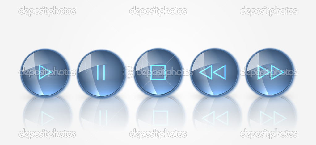 Vector set of media buttons.