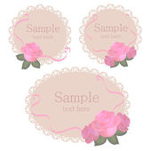 Vektor florale Spitzenrahmen mit rosa Rosen