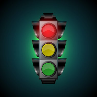 Vector illustration of traffic light clipart