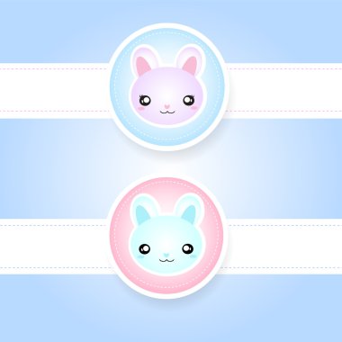 Cute couple of rabbits clipart