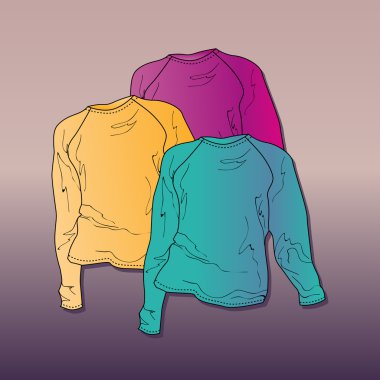 Vector illustration of women's sweaters. clipart