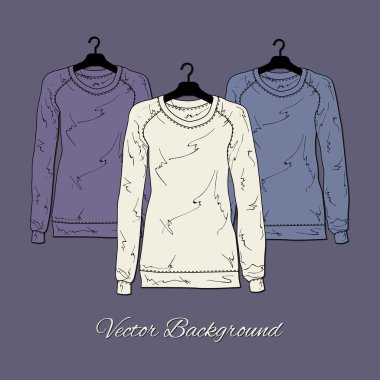 Vector illustration of women's sweaters. clipart