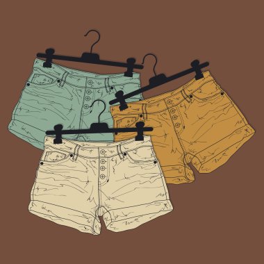 Vector background with different shorts. clipart