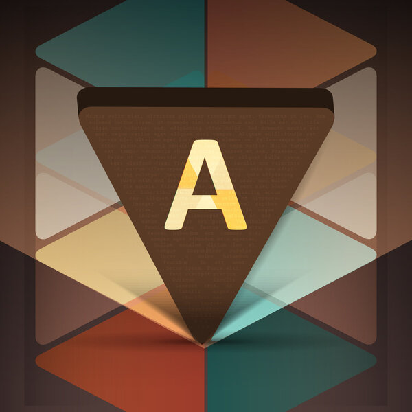 Vector icon with letter A.
