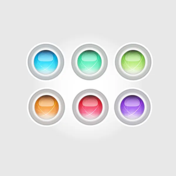 Set Vector Glossy Buttons — Stock Vector