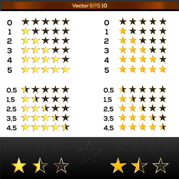 Gele Rating Sterren Vector — Stockvector