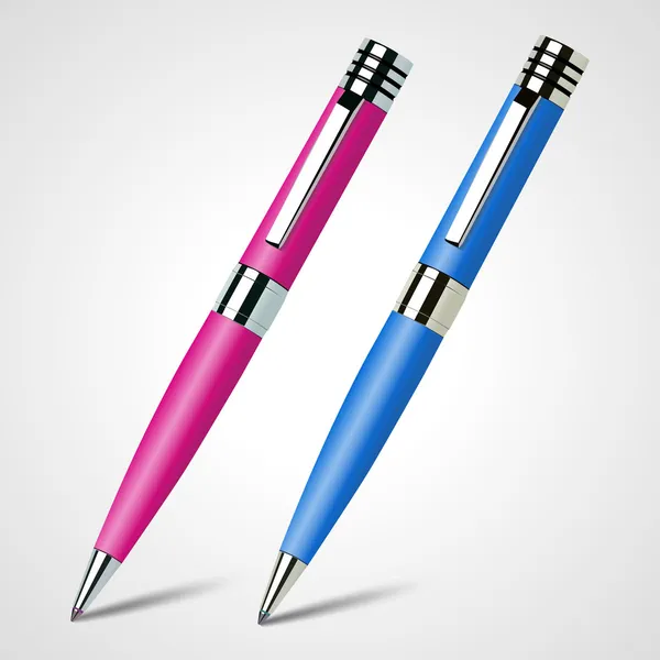 Vector Illustration Two Pens — Stock Vector