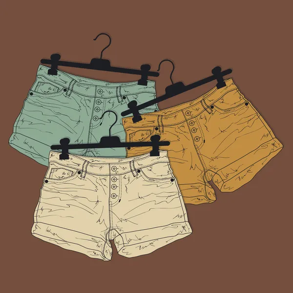 Vektorhintergrund Mit Unterschiedlichen Shorts — Stockvektor