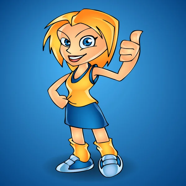 Vector Ilustración Una Chica Deportiva — Archivo Imágenes Vectoriales