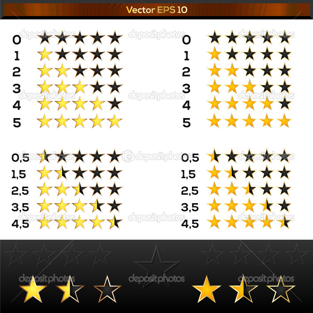 Yellow rating stars vector