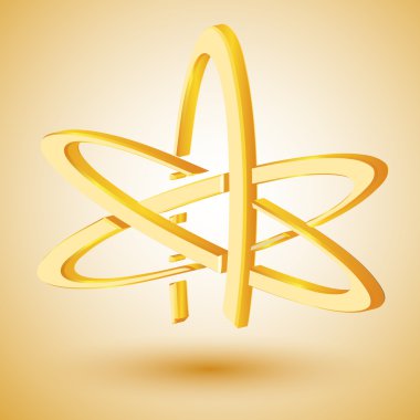 Golden symbol of atheism. Vector illustration clipart