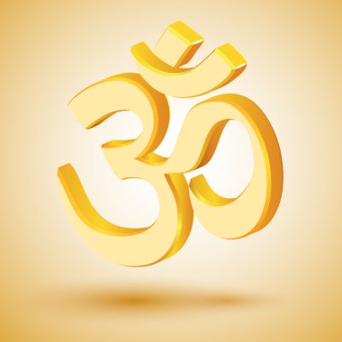 Golden om symbol - vector clipart