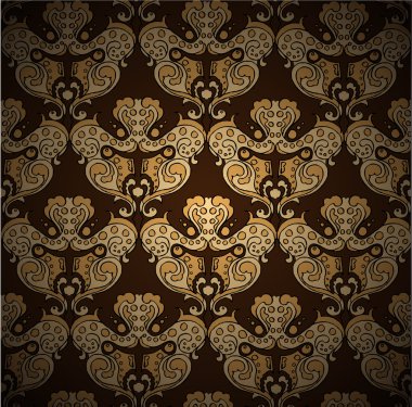 Seamless damask vector pattern clipart