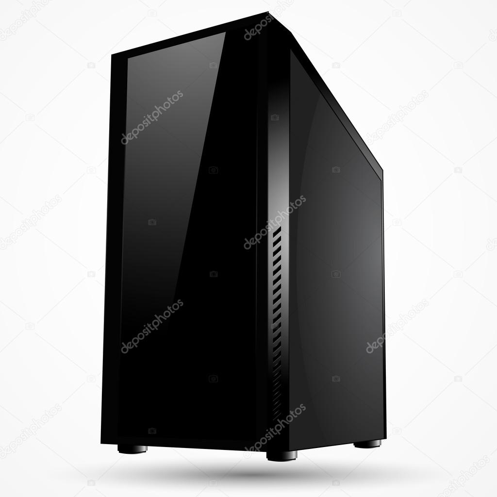 Vector black computer, server