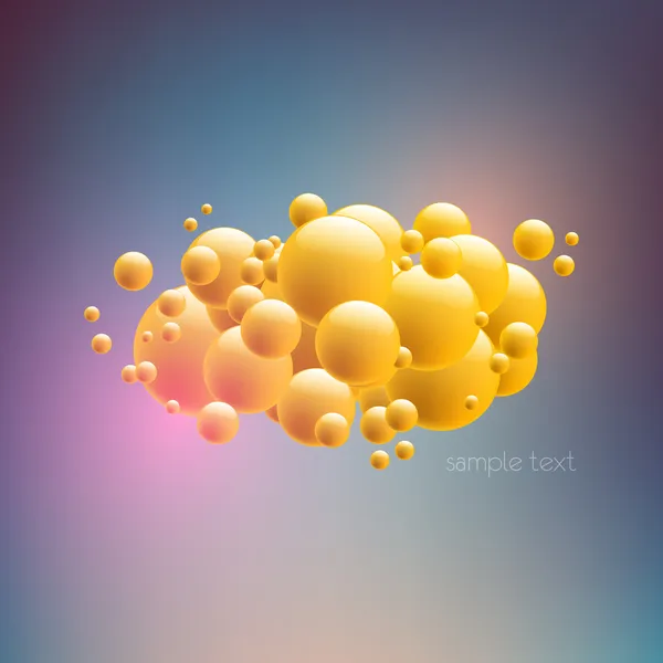 黄色の泡と抽象的なベクトルの背景 — ストックベクタ