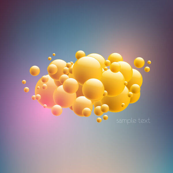 Abstract vector background with yellow bubbles