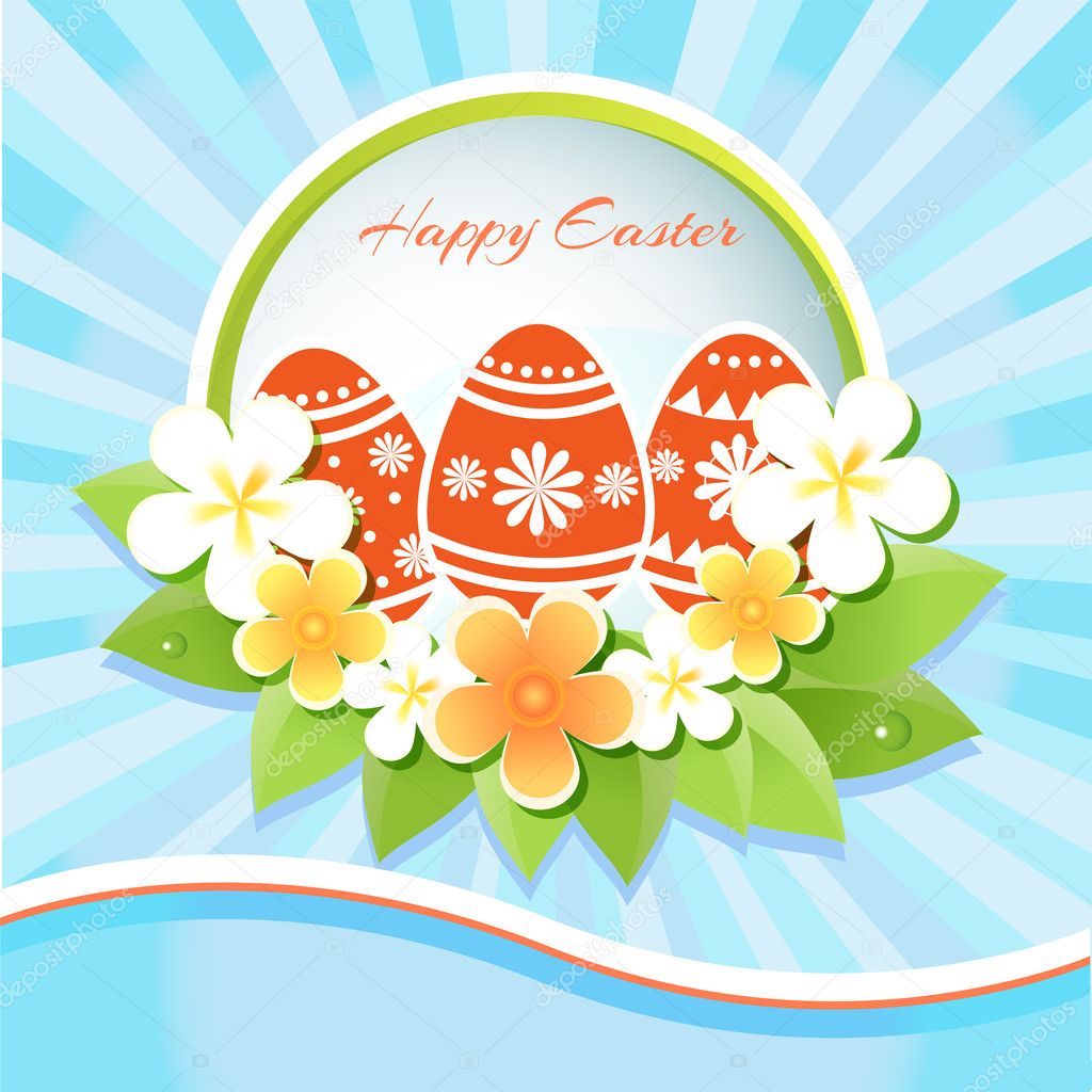 Happy Easter Card - Vector Illustration