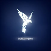 Eagle symbol on blue background for mascot or emblem design