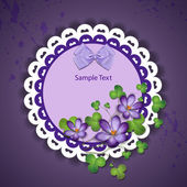 Vector floral frame, with lace and bow.