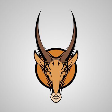 antilope grafik maskot kafa boynuzları. vektör çizim