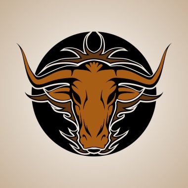 Bull Graphic Mascot Head with Horns. Vector Illustration clipart