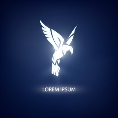 Eagle symbol on blue background for mascot or emblem design clipart